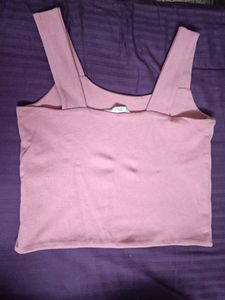 ONLY Cropped Top In Dusty Rose Pink