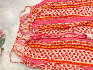 Pink &amp; Orange Print Sun Dress