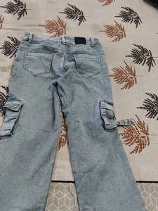 Light Wash Cargo Jeans
