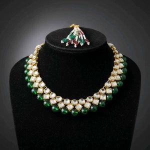 New Green Kundan Necklace