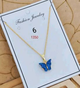 blue butterfly neck chain