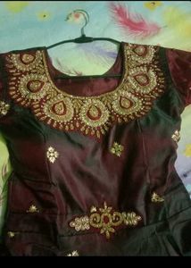 Elegant Brown Embellished Anarkali