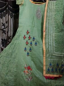 Mint Green Embroidered Anarkali Dress