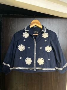 Zara Embroidered Crop Top