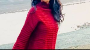 🌸maroon Crochet Sweater Top