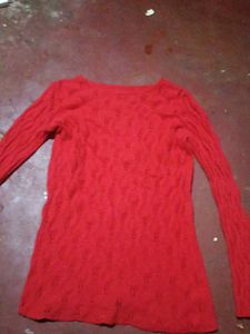 Red Knit Top
