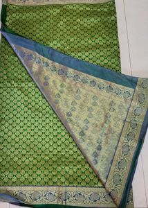 😍 Green Banarasi Silk Saree ✨