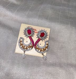 Sparkling Red Stone Earrings