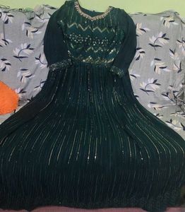 Emerald Green Ethnic Gown XL