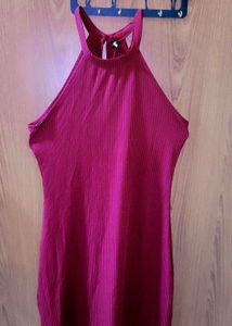 Ribbed Halter Bodycon Dress