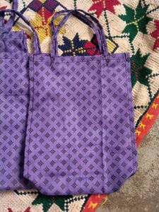 Purple Patterned Tote Bags (Set of 4)