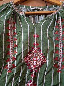 Striped Embroidered Top