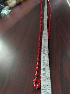 Red Rondelle Glass Beads Chain