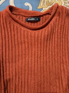 Zudio I Ribbed Sleeve-Tie Sweater