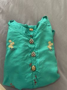 Elegant Embroidered Kurta, 42-44inch Length