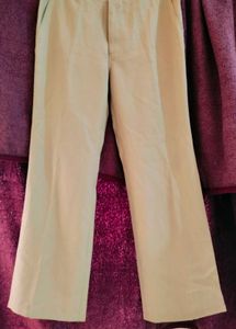Beige Straight denim Pants