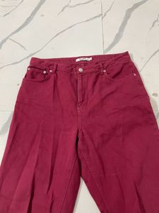Maroon High Waisted Jeans