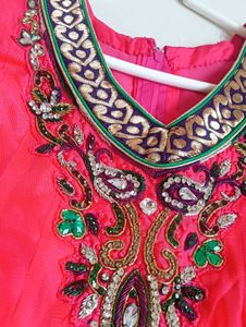 Pink Anarkali suit