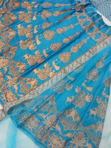 Printed Crepe Lehenga Choli With Net Dupatta