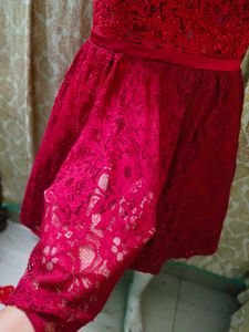 Red Lace Hi-Lo Party Dress