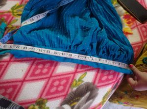 Blue Embroidered Kurta Set(padded)