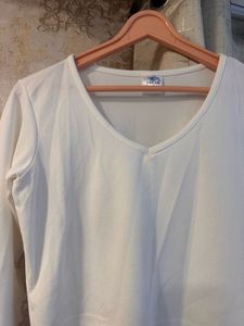 Brand New White V-neck Crop Top, Bust- 32/34