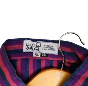 Khadi Striped Purple Kurta