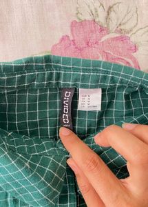 Green Plaid Cropped Top