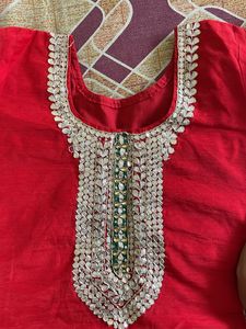 Beautiful Red Gottapatti Kurta