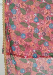 Floral Dupatta with Gold Lace