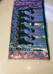Full Shinning Peacock Design Saree