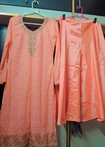 Peach Embroidered Salwar Kameez