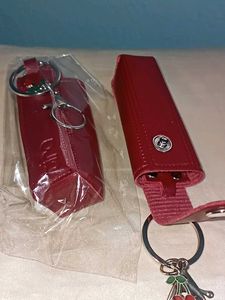 Tira Red Cherry Keychain &amp; Lipstick Holder