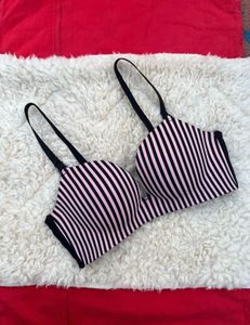 Striped push-up double padded Bra