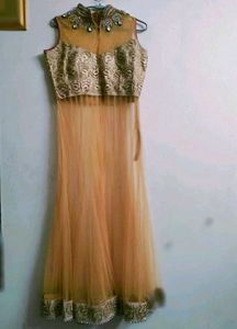 Long Frock With Plazo And Dupatta