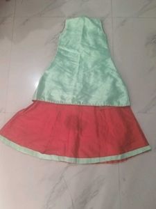 Girls' Red Anarkali Suit