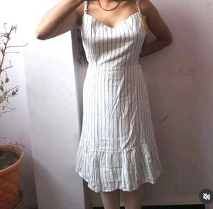 Striped Sundress with Ruffle Hem