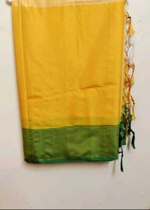 unused new Elegant Yellow &amp; Green Saree