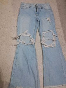 Ripped Wide Leg Jeans