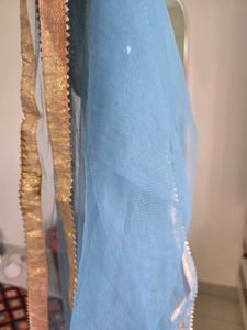 Slight Used Side Slit Kurti Palazzo And Dupatta