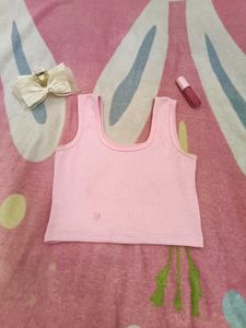 Pink Crop Tank Top