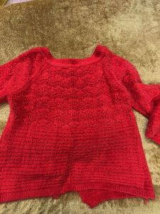 Short Red Cardigan