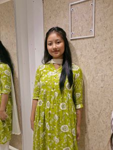 Green Floral Print Midi Dress