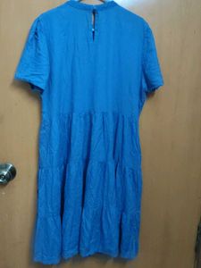 Blue Tiered Mini Dress