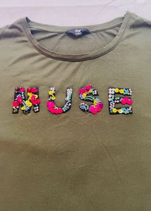 Olive Green &#39;MUSE&#39; Tee Max brand