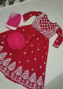 Lucknowi Kadayi Frock Pant & Dupatta