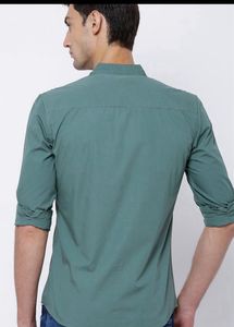 HIGHLANDER Men Green Slim Fit CasualShirt