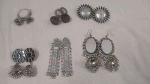 Combo Of 6 Oxidised Earrings