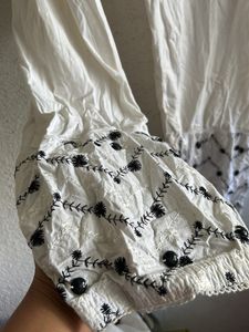 Beautiful Salwaar White With Stones Design Bottom