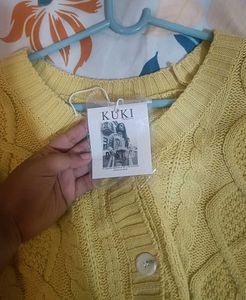Yellow Knit Cardigan